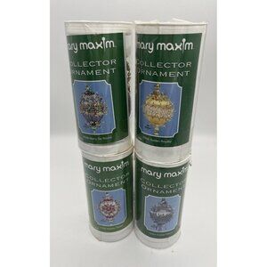 Mary Maxim Collector Ornament Satin Ball Sequin Bead Kit Lot of 4 Christmas